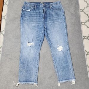 Madewell Womens Jeans Size 34 The Perfect Vintage Jean Distressed Raw Hem